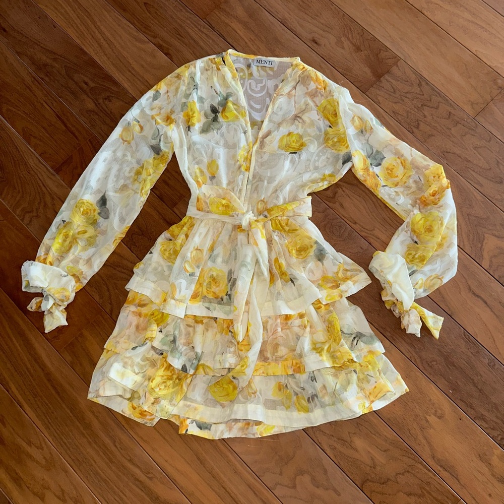 MENTI Yellow and White Patterned Dress